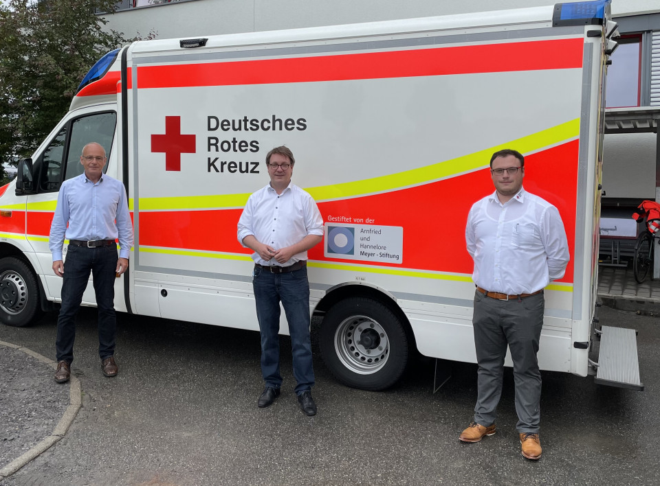 v. l. n. r.: Ludwig Landzettel/Geschäftsführer DRK-Kreisverband Heilbronn, Dr. Michael Preusch MdL und Philipp Müller/Rettungsdienstleitung