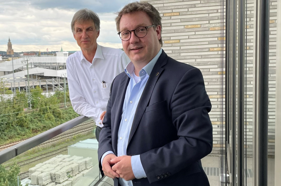 Prof. Dr. Oliver Lenzen/Rektor der Hochschule Heilbronn und Dr. Michael Preusch MdL